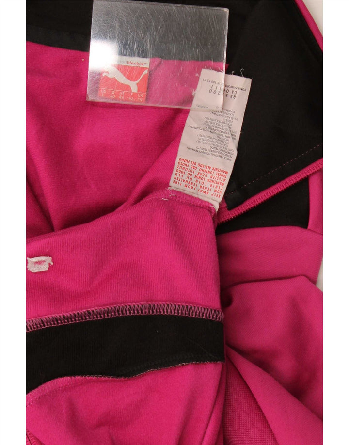 Puma Damen-Trainingsanzug-Top-Jacke UK 14 Mittelrosa Colourblock-Polyester