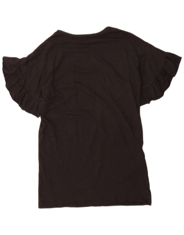Zara Damen Trafaluc Übergroßes T-Shirt-Kleid UK 10 Small Schwarz