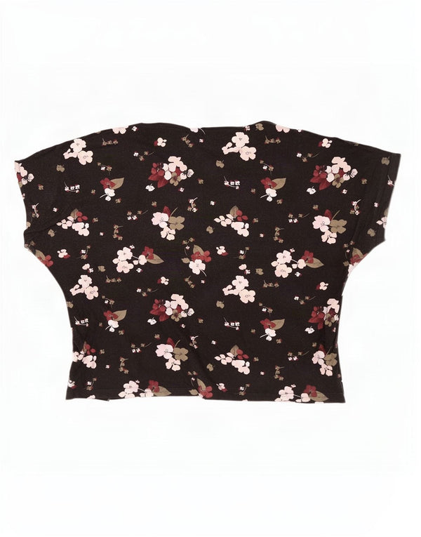 Marks & Spencer Damen Bluse Top UK 20 2XL Schwarz geblümte Viskose