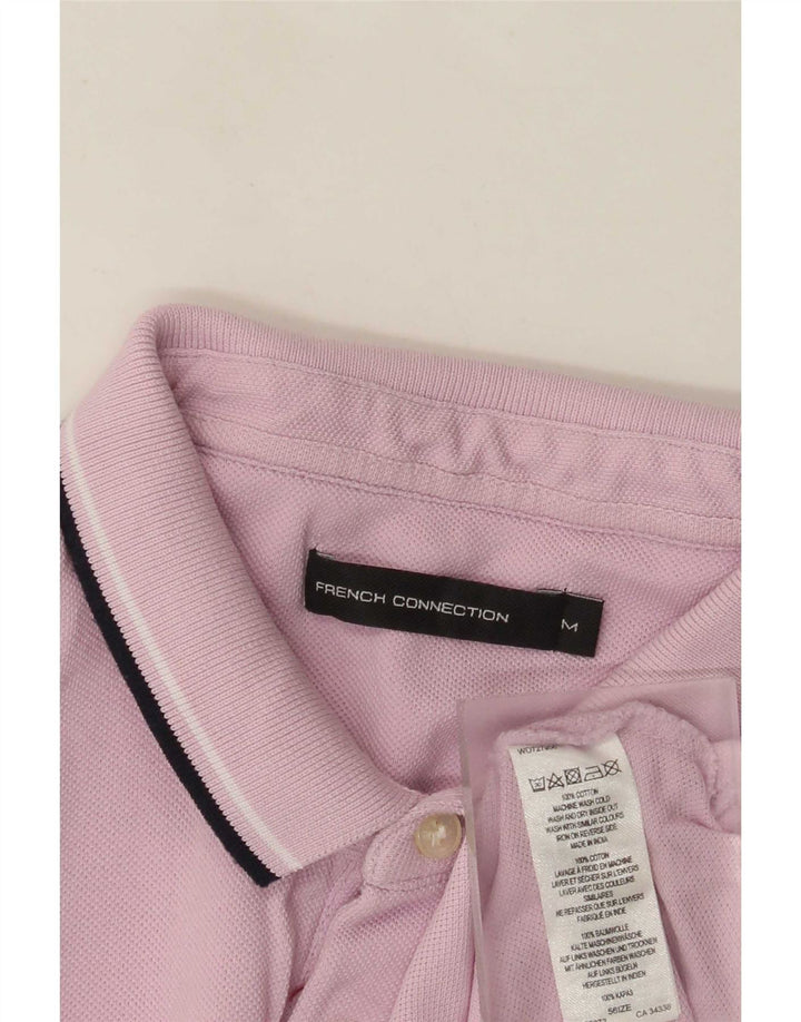 French Connection Herren-Poloshirt in normaler Passform aus mittelrosa Baumwolle