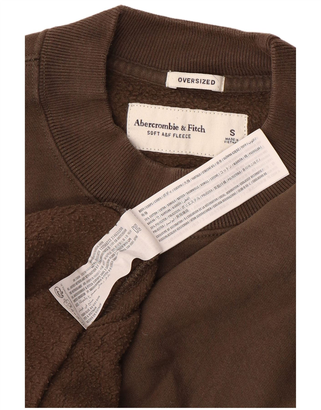 Abercrombie & Fitch Herren-Sweatshirt in Übergröße, Größe S, braun, Baumwolle