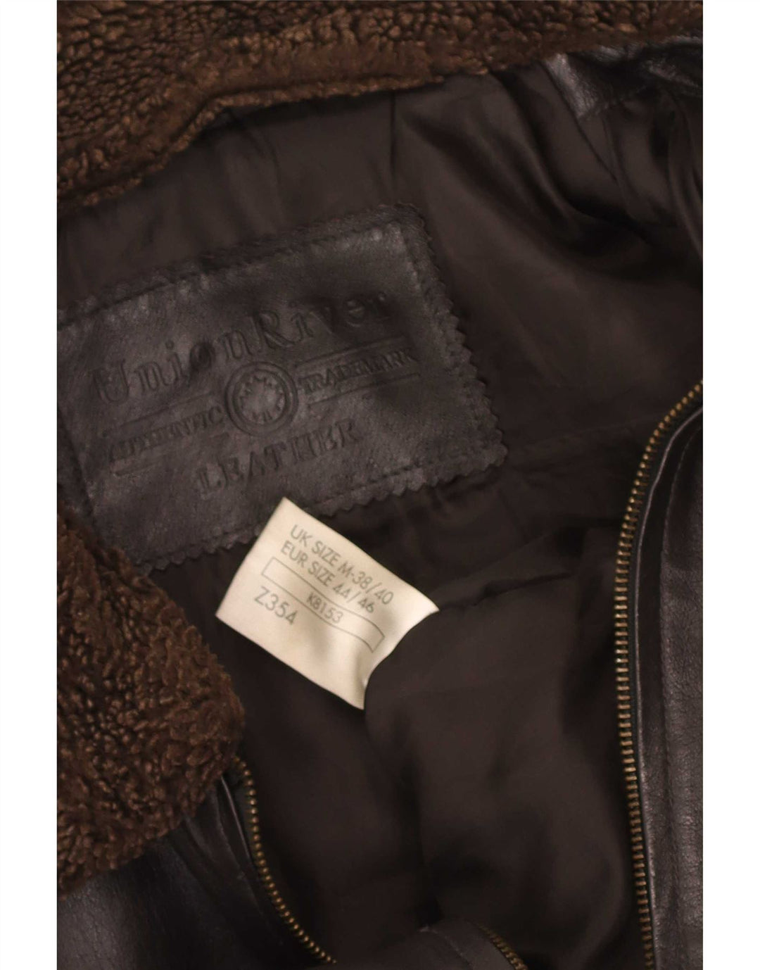 Union River Herren Lederjacke UK 38/40 Mittelbraun
