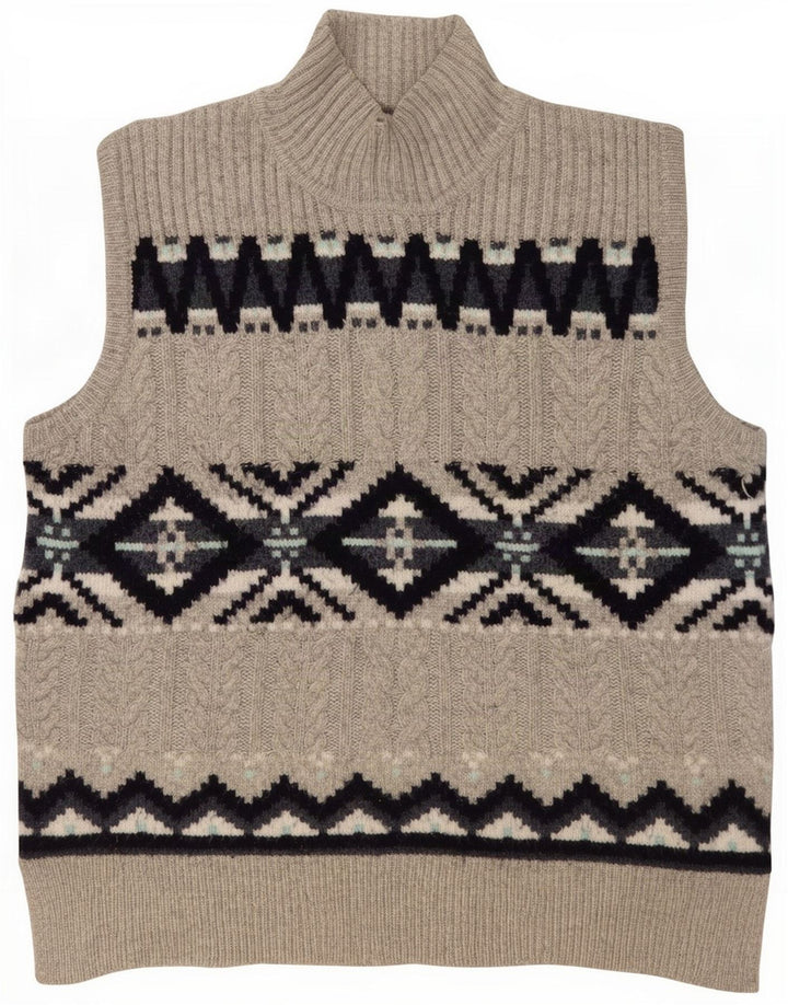 Marks & Spencer Herren-Weste-Tanktop aus mittelgrauem, geometrischem Polyester