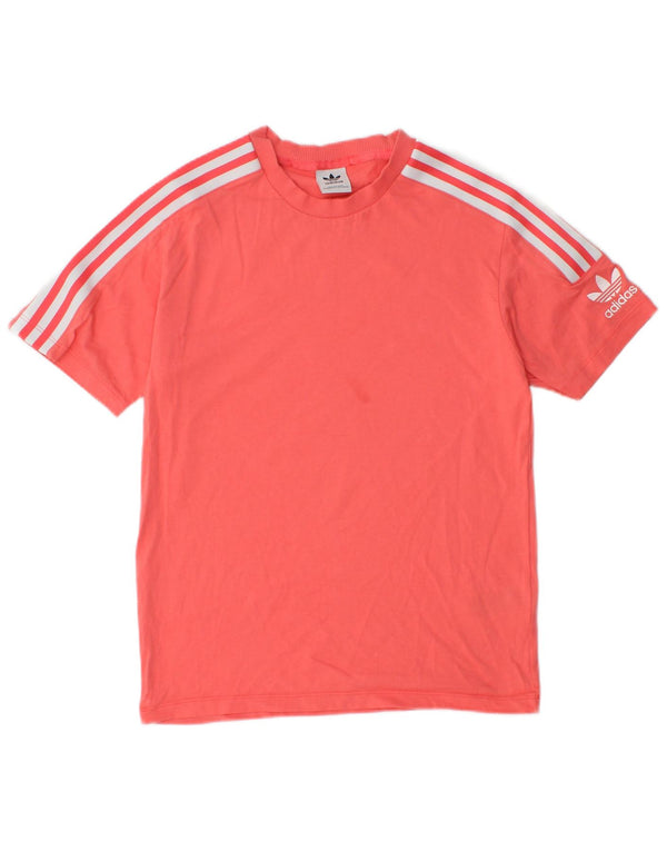 Adidas Damen T-Shirt Top UK 14 Mittelrosa Baumwolle
