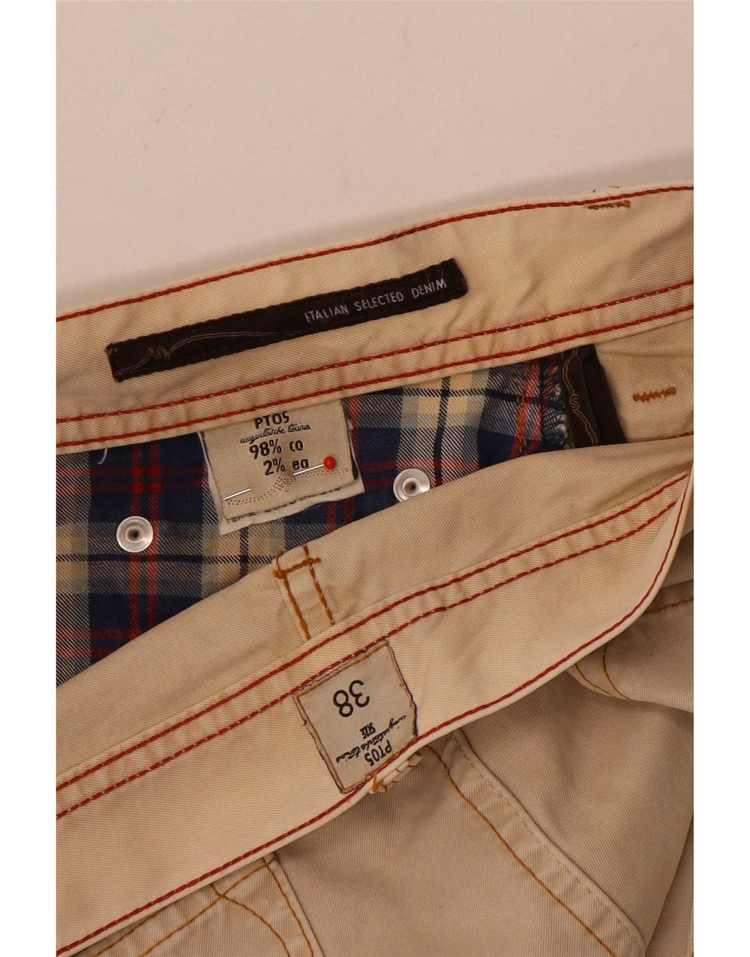 PT05 Herren-Freizeitshorts W38 XL Beige Baumwolle