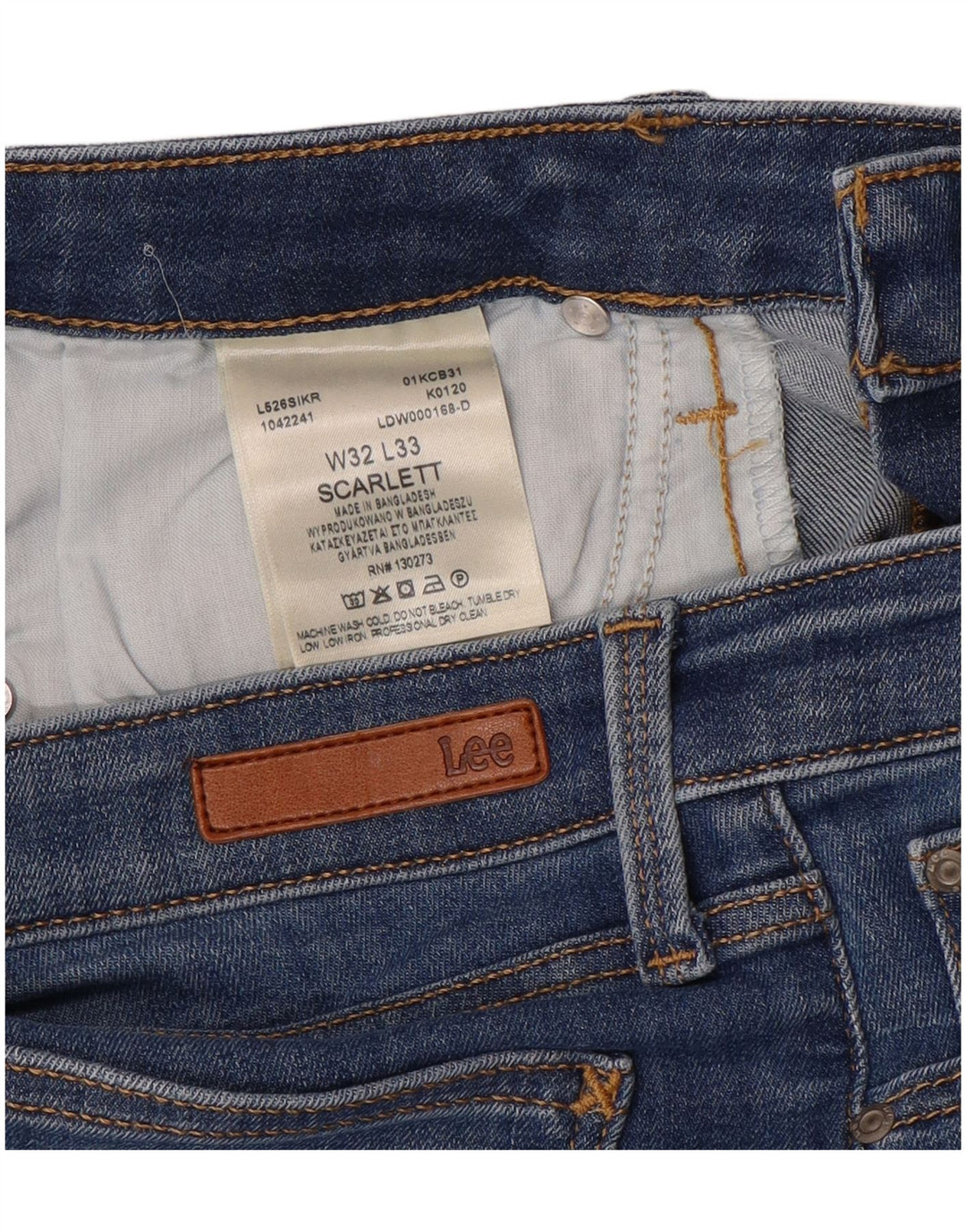 Lee Damen Scarlett Slim Jeans W32 L33 Blaue Baumwolle