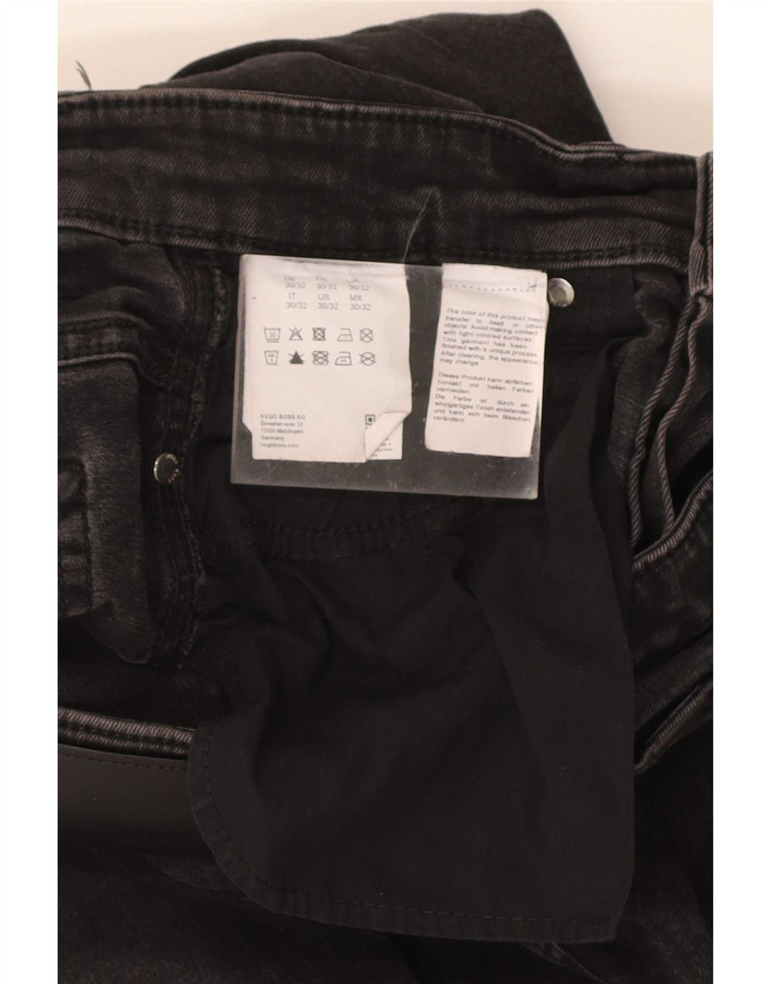 Hugo Boss Herren Slim Jeans W30 L31 Schwarze Baumwolle