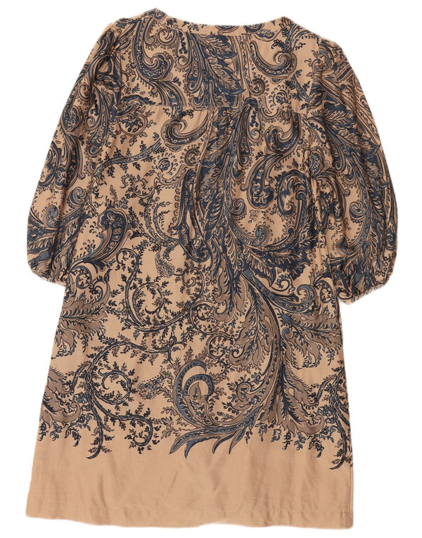 Marks & Spencer Damen-Autograph-A-Linien-Kleid, Gr. 12, Mittelbeige, Paisleymuster