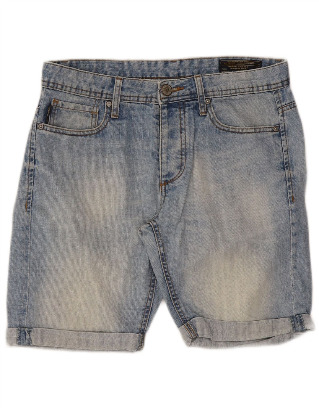 Jack & Jones Herren Jeansshorts W32 Mittelblau