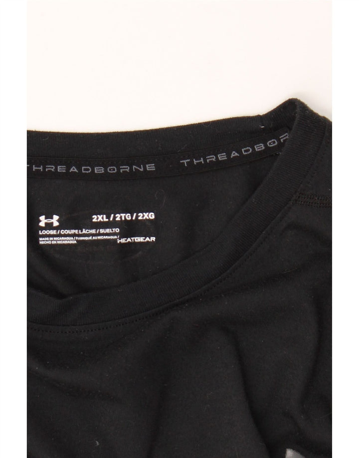 Under Armour Herren Heat Gear T-Shirt Top 2XL Schwarz