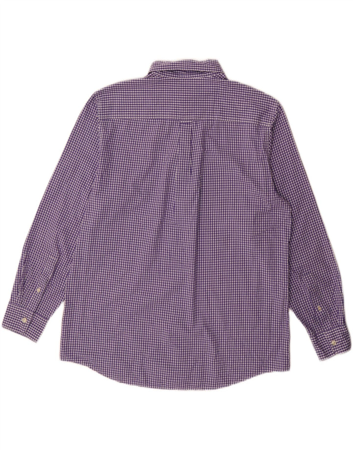 Chaps Herren-Hemd, pflegeleicht, groß, violett, Gingham-Baumwolle