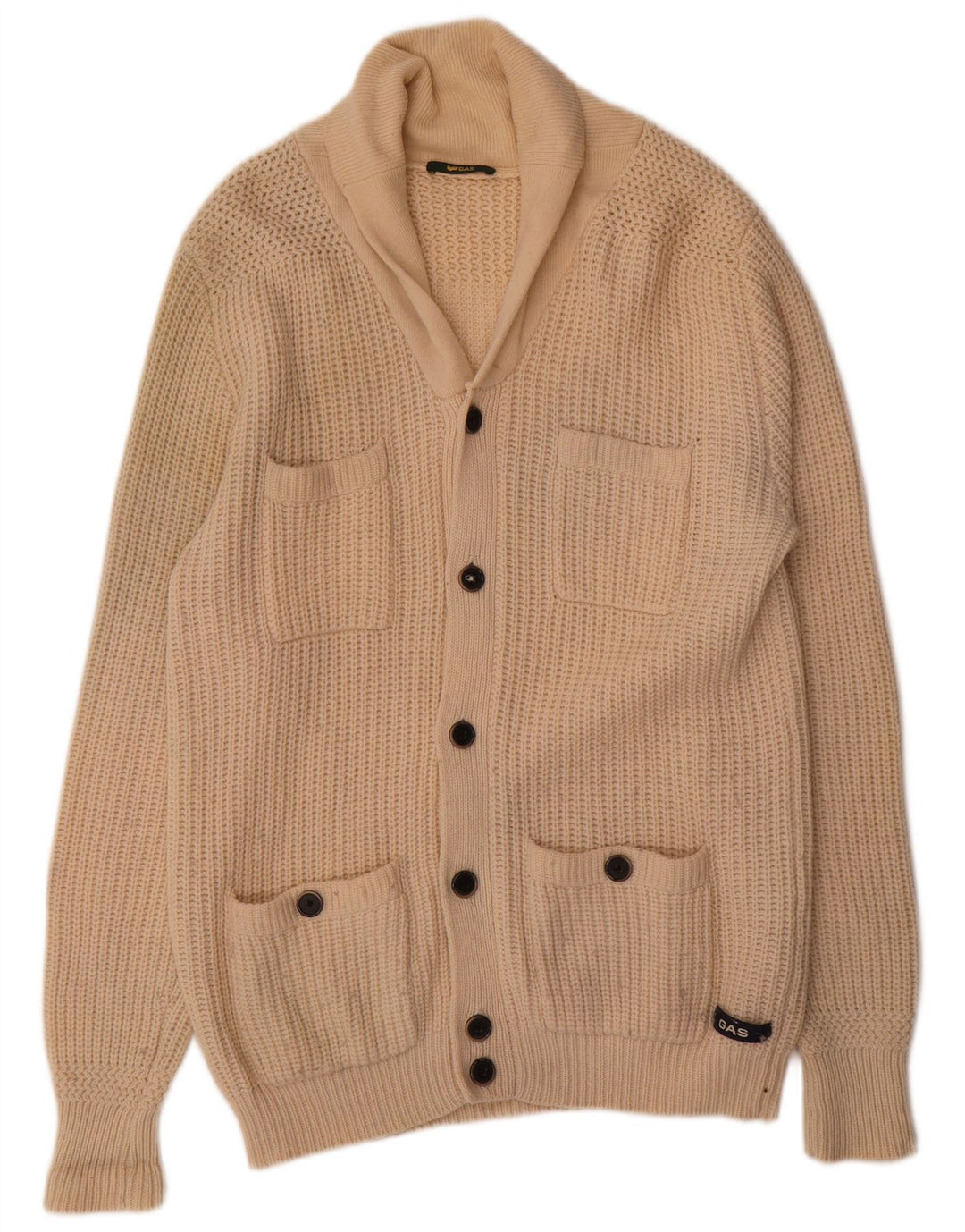 Gas Herren Strickjacke XL Beige Wolle