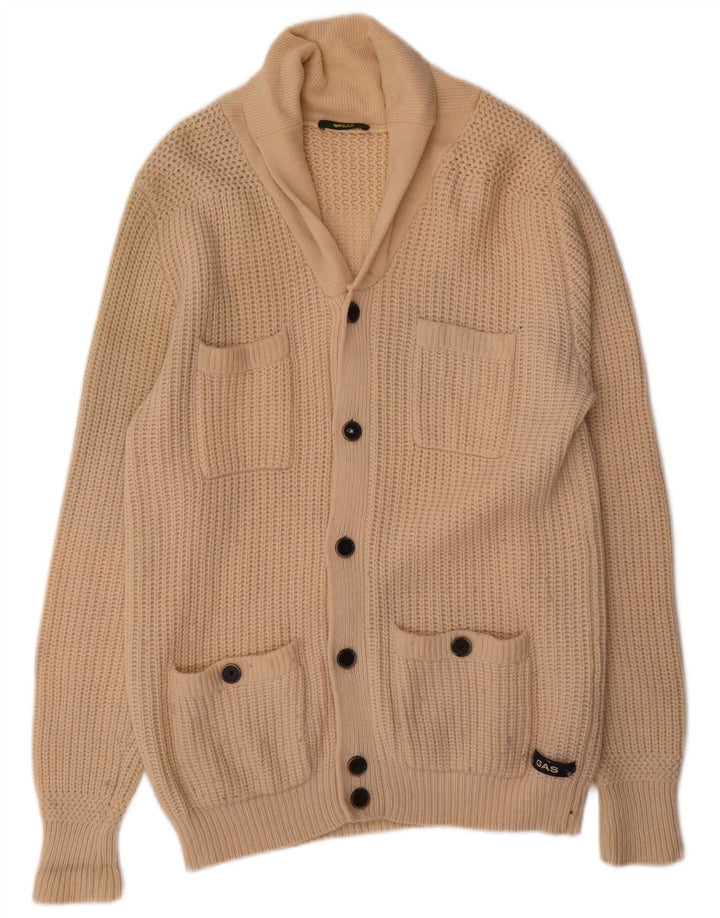 Gas Herren Strickjacke XL Beige Wolle