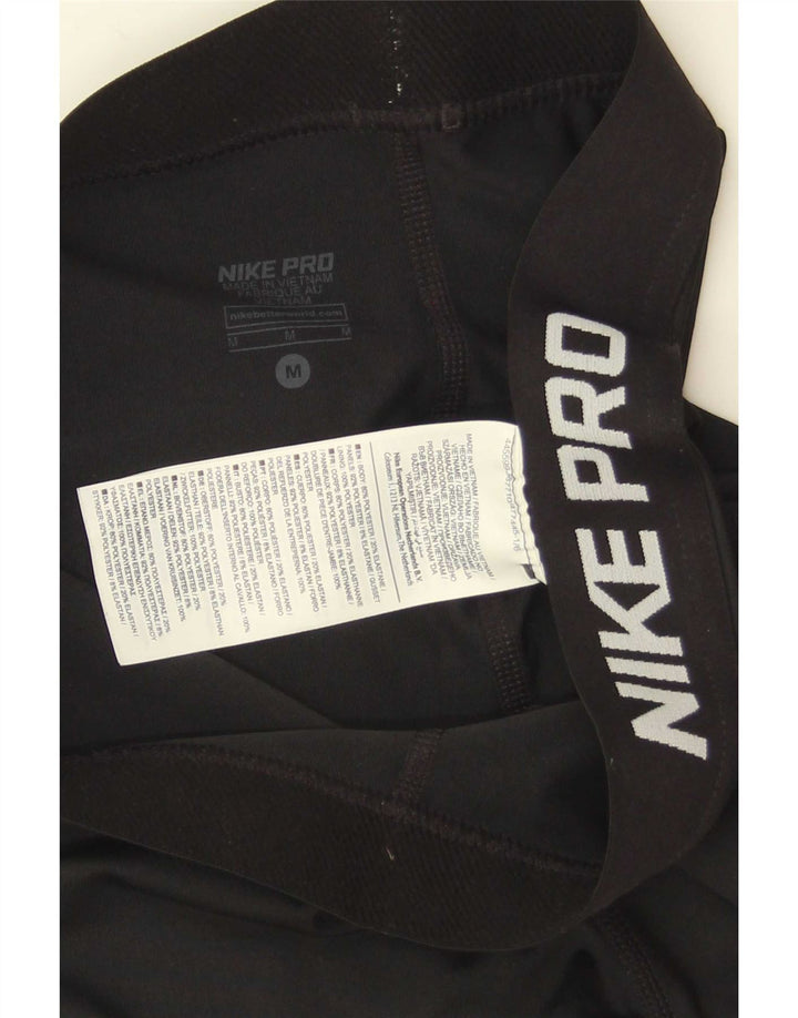 Nike Damen Dri Fit Graphic Leggings UK 12 Mittelschwarzes Polyester