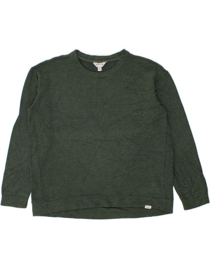 ORVIS Womens Oversized 3/4 Sleeve Sweatshirt Jumper UK 14 Medium Green Vintage Orvis and Second-Hand Orvis from Messina Hembry 