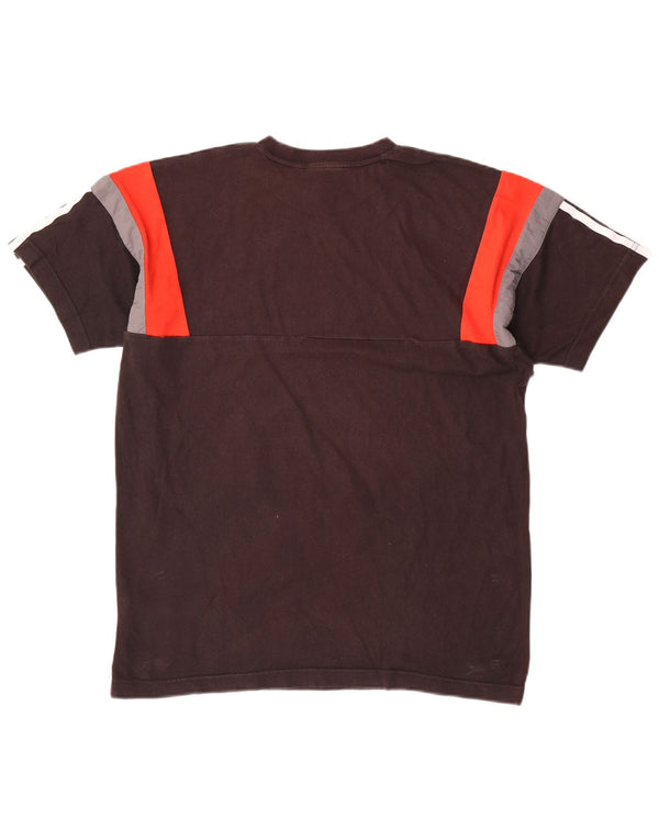 Adidas Herren T-Shirt Top Medium Schwarz Colourblock Baumwolle