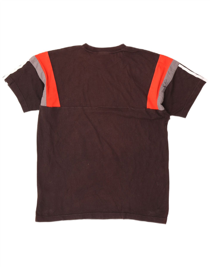 Adidas Herren T-Shirt Top Medium Schwarz Colourblock Baumwolle