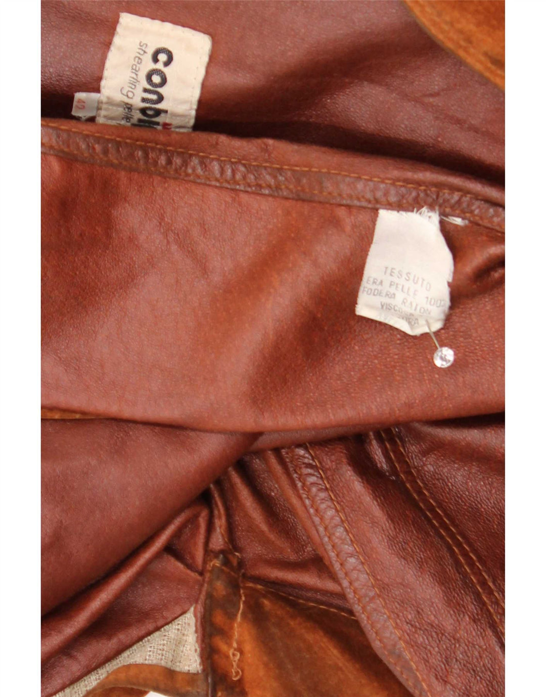 Conbipel Damen Übergroße Wildlederjacke IT 42 Mittelbeiges Leder