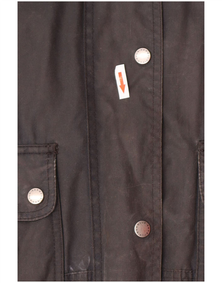 BARBOUR Damen-Kapuzen-Übergröße, gewachste Jacke, UK 12, mittelmarineblaue Baumwolle
