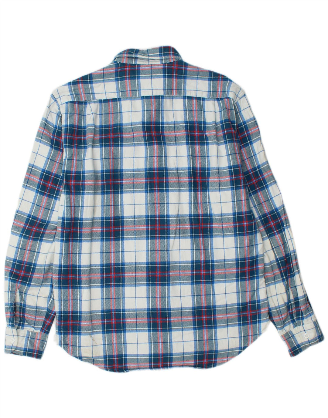 BONOBOS Herren-Flanellhemd mit Standard-Passform, mittelblau karierte Baumwolle