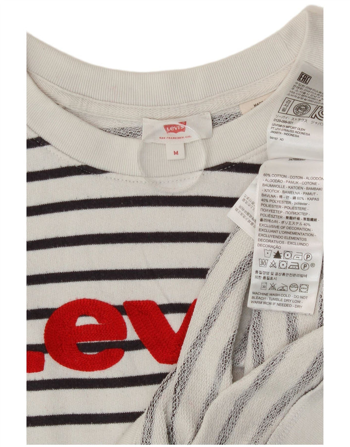 Levi's Damen-Sweatshirt mit Grafik, UK 14, mittelweiß gestreift, nautisch