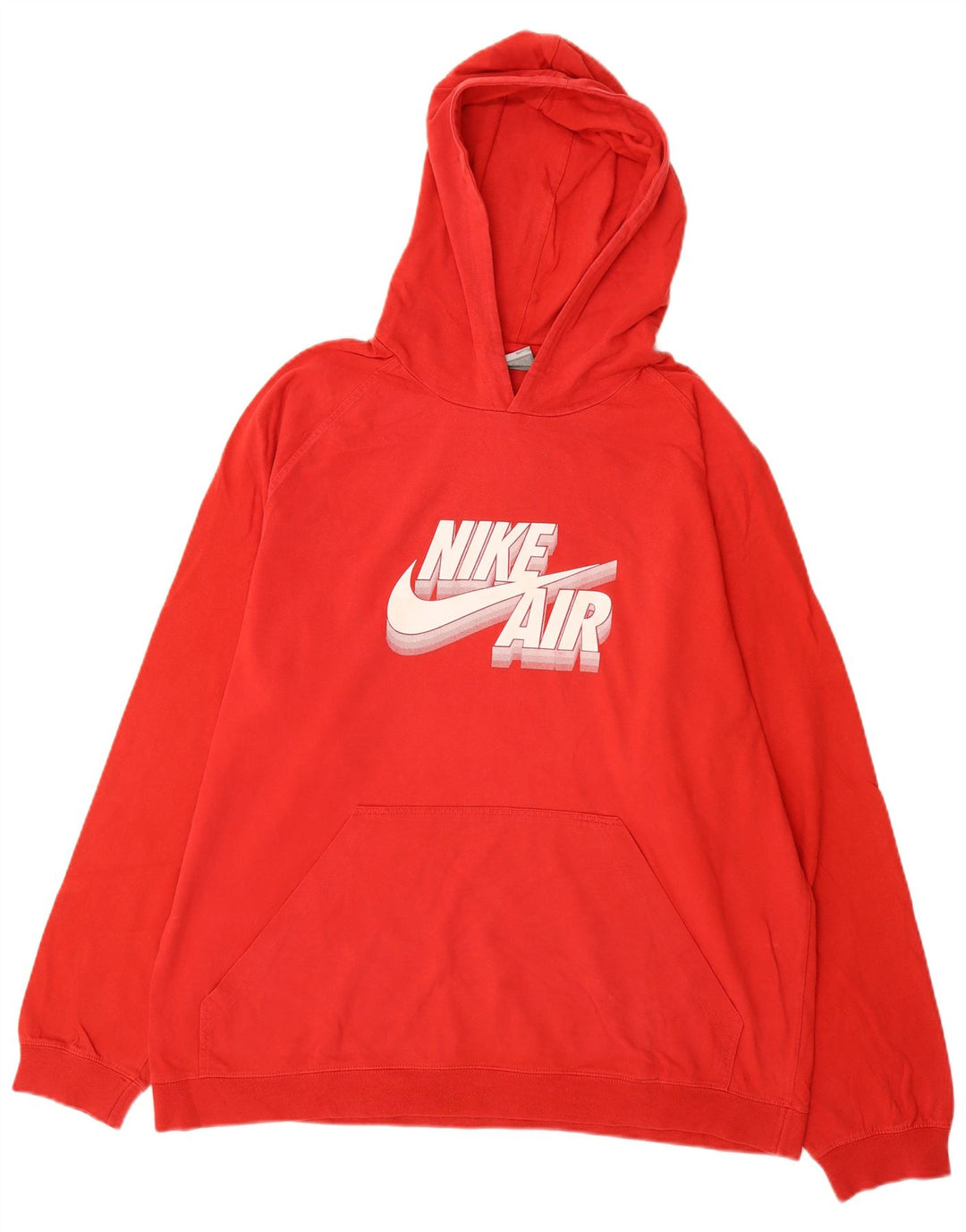 NIKE Herren Air Graphic Hoodie Pullover UK 45/47 XL Rote Baumwolle