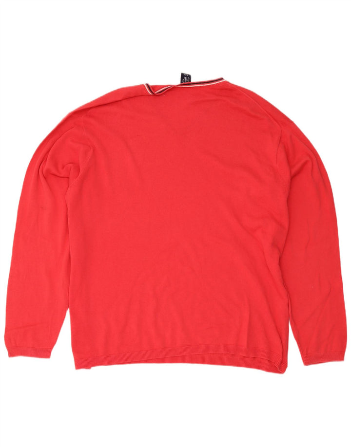 Gap Herren-Pullover mit V-Ausschnitt, XL, rote Baumwolle