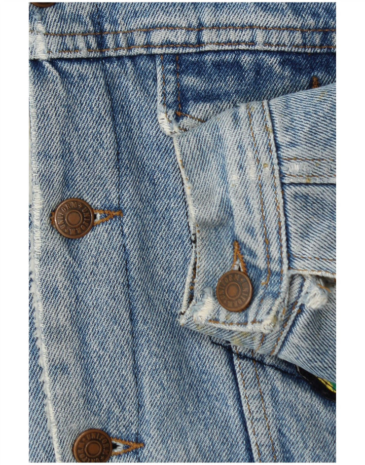 Uniform Herren Graphic Denim Sherpa Jacke UK 36 Small Blue