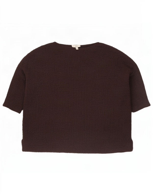 Marks & Spencer Damen Blusenoberteil UK 22 3XL Braunes Polyester