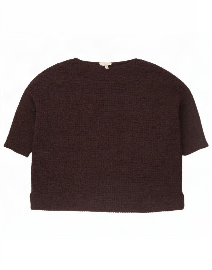 Marks & Spencer Damen Blusenoberteil UK 22 3XL Braunes Polyester