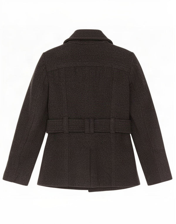 Zara Damen Pea Coat UK 6 XS Graue Wolle