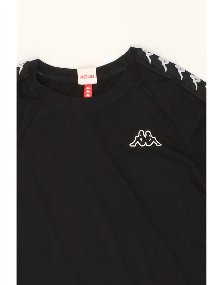 KAPPA Womens Graphic T-Shirt Top UK 12 Medium Black Cotton Vintage Kappa and Second-Hand Kappa from Messina Hembry 