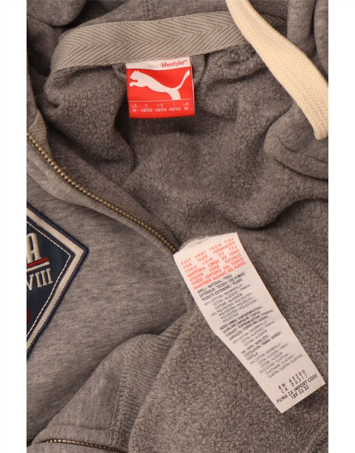 PUMA Herren-Kapuzenpullover mit Reißverschluss, mittelgraue Baumwolle