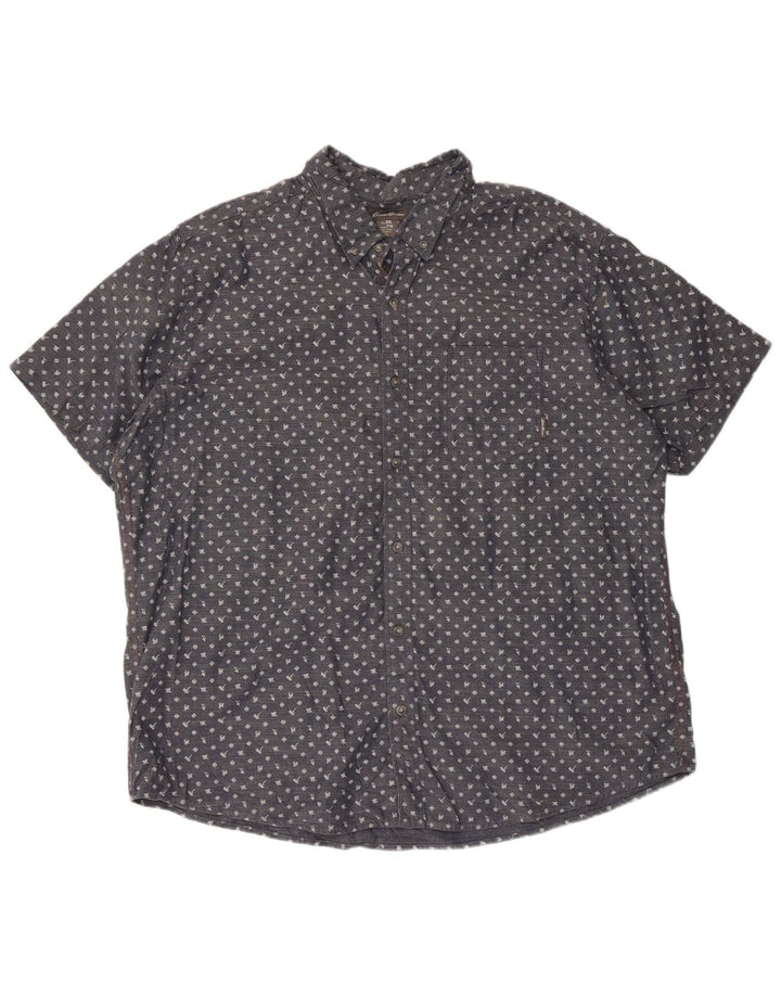 Eddie Bauer Herren Kurzarmhemd 2XL Blau gepunktete Baumwolle