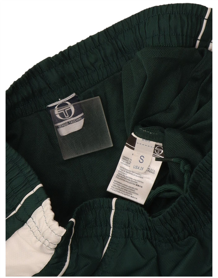 Sergio Tacchini Herren-Trainingshose, klein, grünes Farbblock-Polyester
