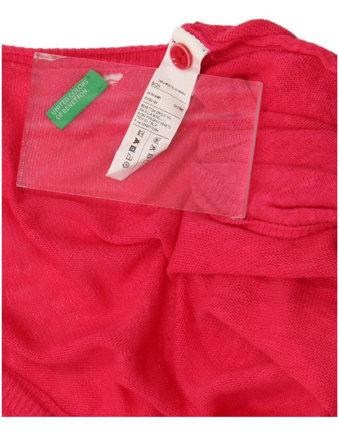 BENETTON Damen-Strickjacke in Übergröße, Gr. 10, klein, Rosa