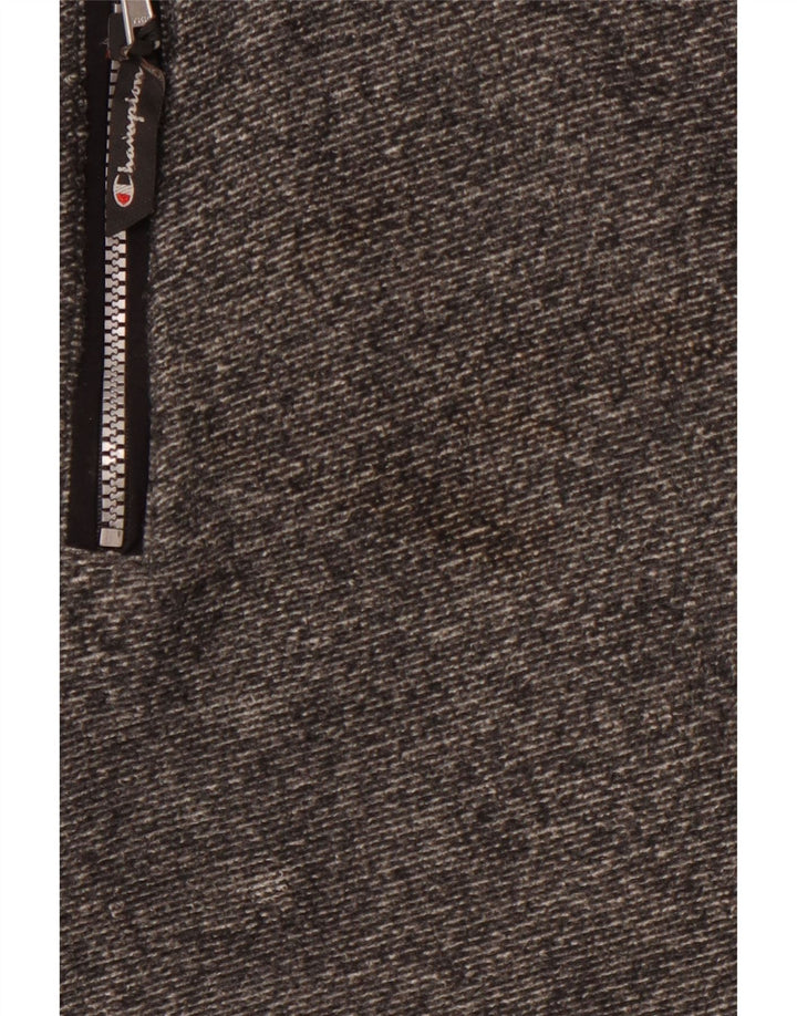 CHAMPION Herren-Fleecejacke mit Kapuze, UK 42, XL, graues Nadelstreifen-Polyester