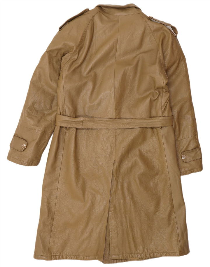 Vintage Herren Leder Trenchcoat IT 46 Kleines braunes Leder