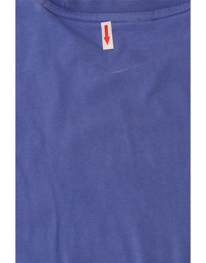 Reebok Herren Grafik-T-Shirt-Oberteil aus mittelblauer Baumwolle