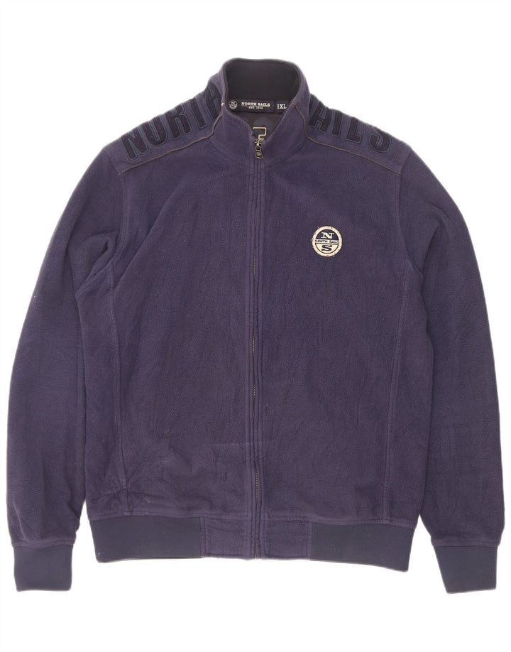North Sails Herren-Fleecejacke mit Grafik, UK 42, XL, Marineblau, Polyester