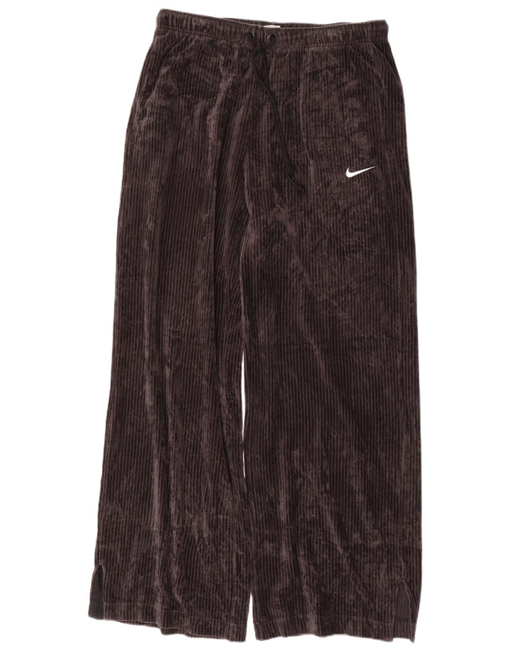 NIKE Mens Velour Tracksuit Trousers Large  Black Cotton