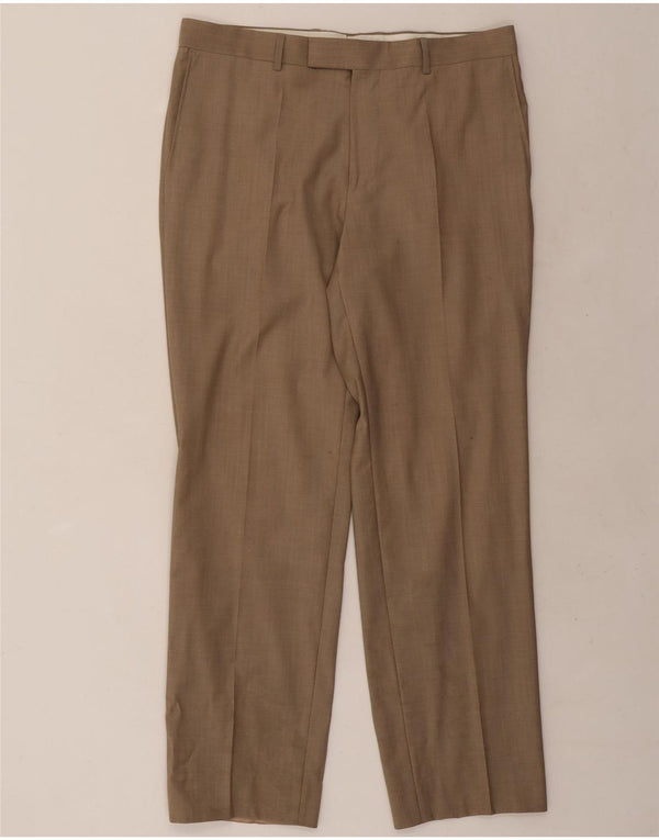 Hugo Boss Herren gerade Anzughose W36 L31 Braun