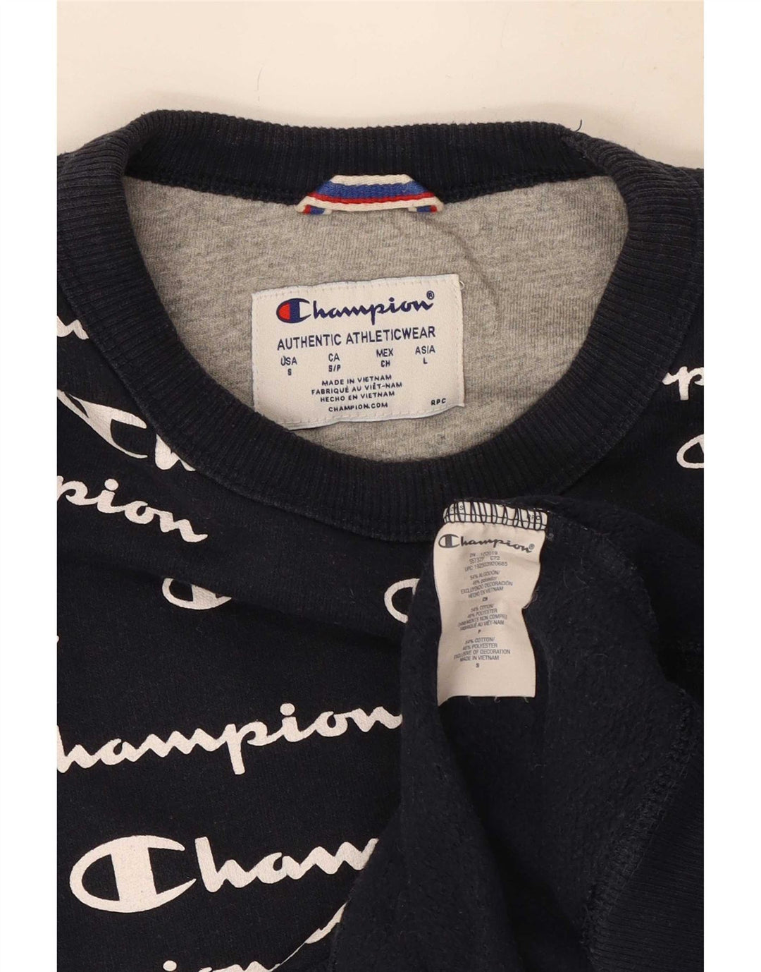 Champion Herren-Sweatshirt mit Grafik, Größe S, Marineblau, Polyester