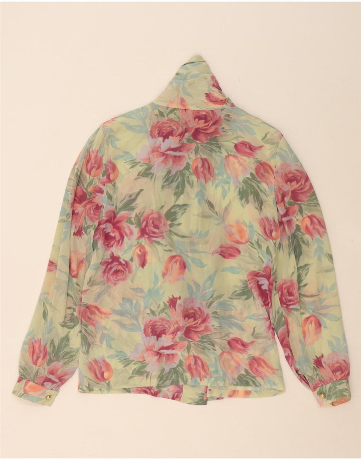 LORENA Womens Shirt Blouse IT 44 Medium Beige Floral Acetate Vintage Lorena and Second-Hand Lorena from Messina Hembry 