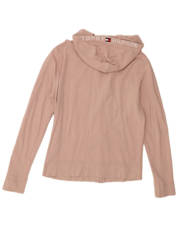 Tommy Hilfiger Mens Zip Hoodie Sweater Large Pink Cotton