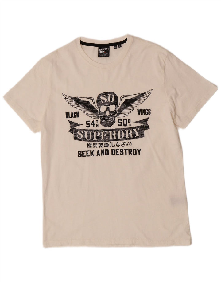 Superdry Herren Grafik-T-Shirt-Oberteil XL aus weißer Baumwolle