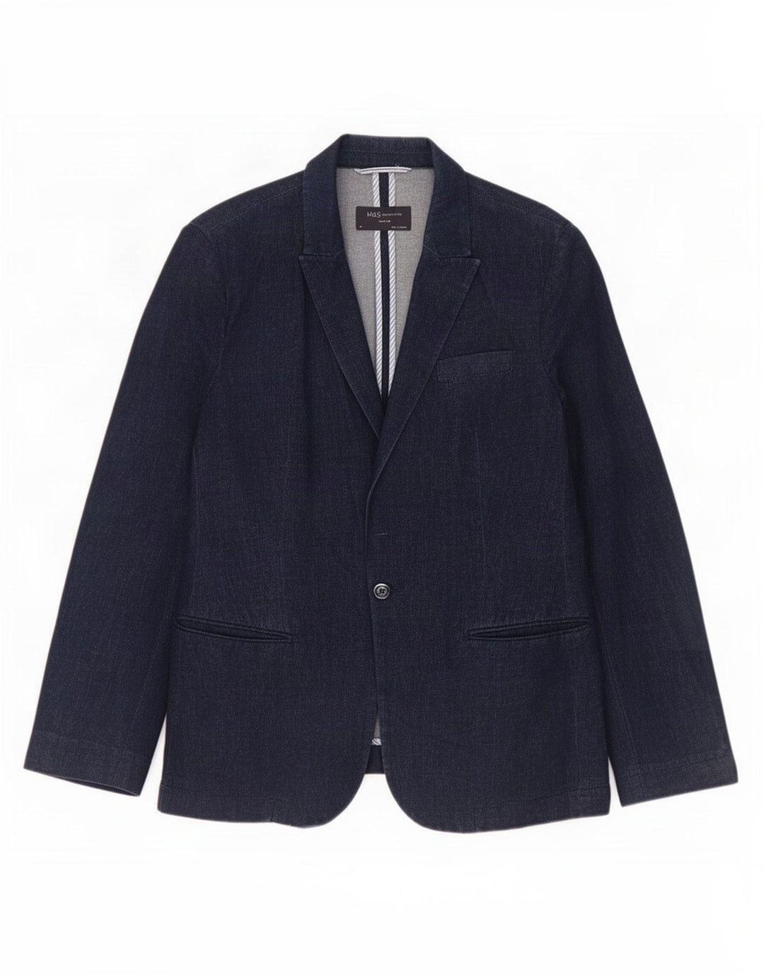 Marks & Spencer Damen 1-Knopf-Blazerjacke, UK 14, mittleres Marineblau