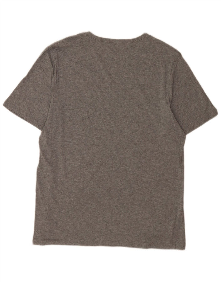 Hugo Boss Herren-T-Shirt-Oberteil, groß, grau gesprenkelte Baumwolle