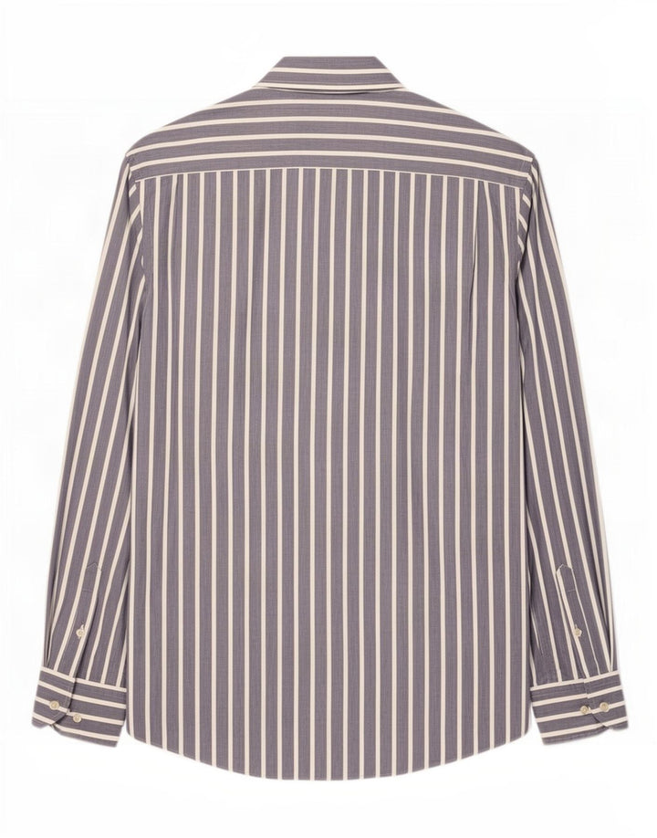 Massimo Dutti Herrenhemd, groß, blau, Nadelstreifen