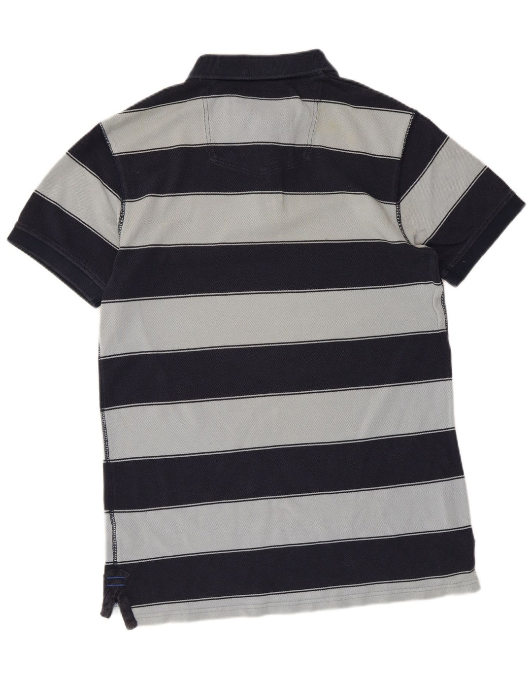 FAT FACE Herren-Poloshirt aus mittelblauer, gestreifter Baumwolle